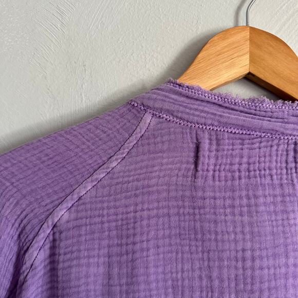 Free People Summer Daydream Button Down in Purple - Picture 8 of 9